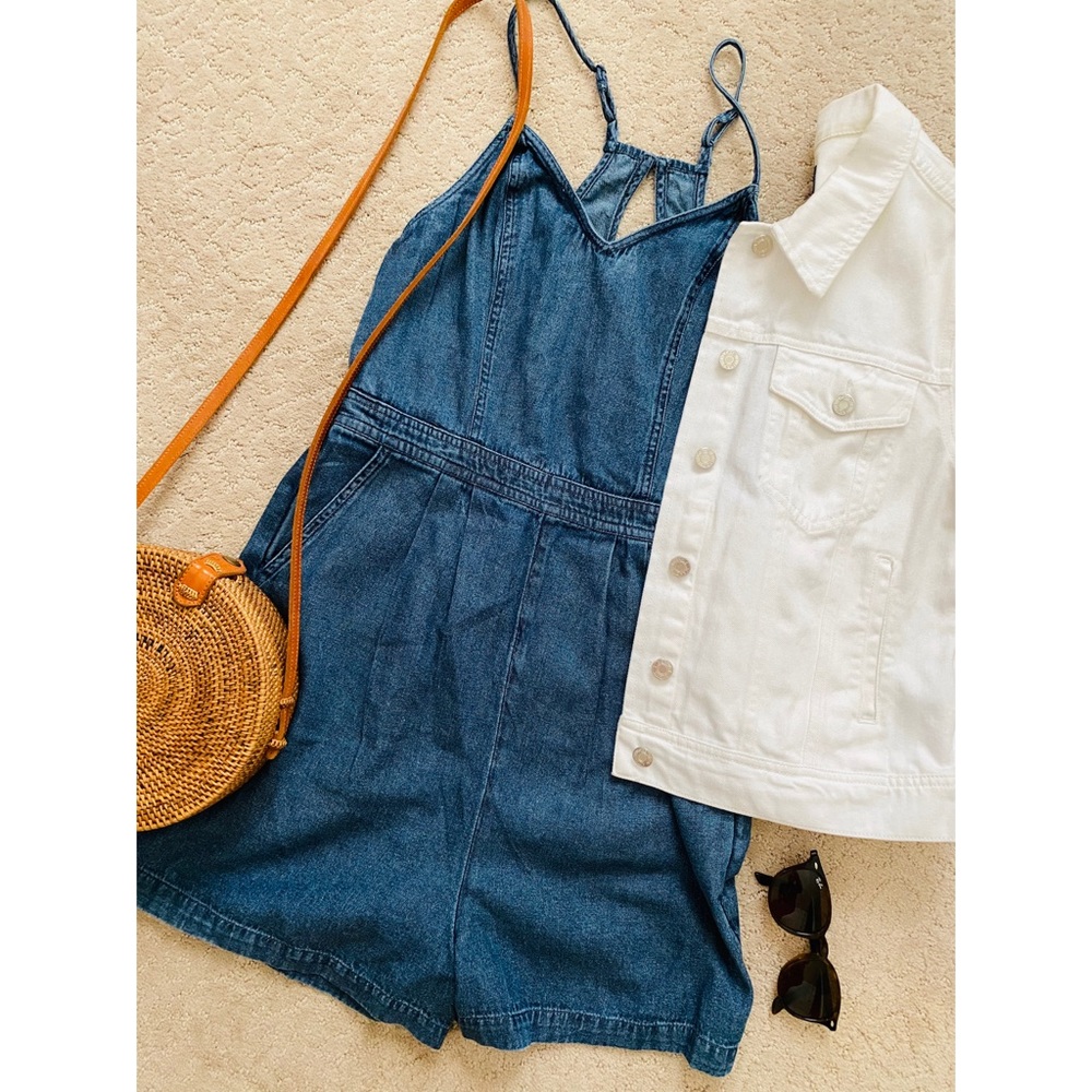American Eagle Chambray Romper